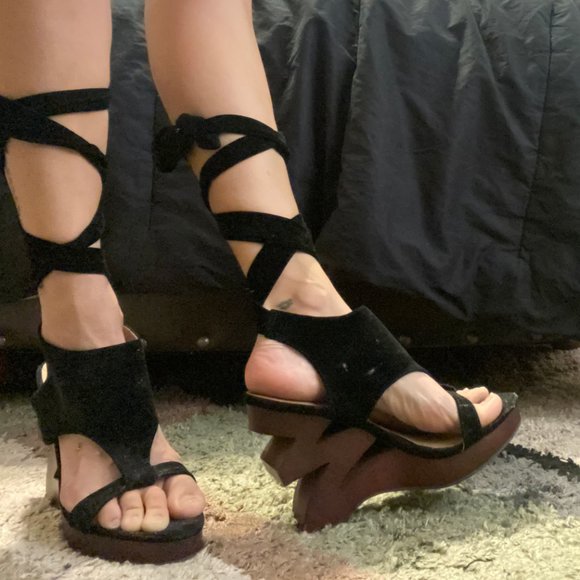 Wild Rose zig zag HEEL heels shoes BALLERINA 7.5 - Picture 1 of 5